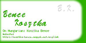 bence kosztka business card